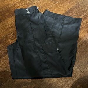 ✨ Anthropologie RD & Koko Black Satin Cargo Wide leg   Trousers